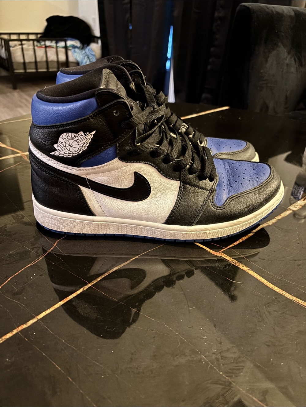 Jordan High Top Sneakers - Black/White/Royal Blue
